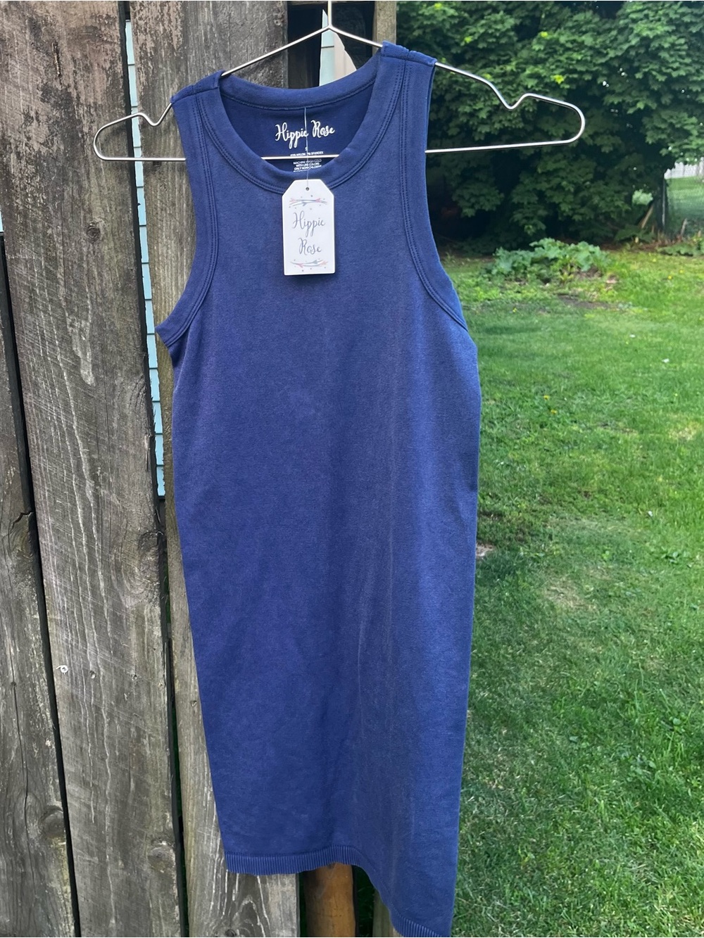 NWT  Hippie Rose Navy Ribbed Fitted Tank Dress